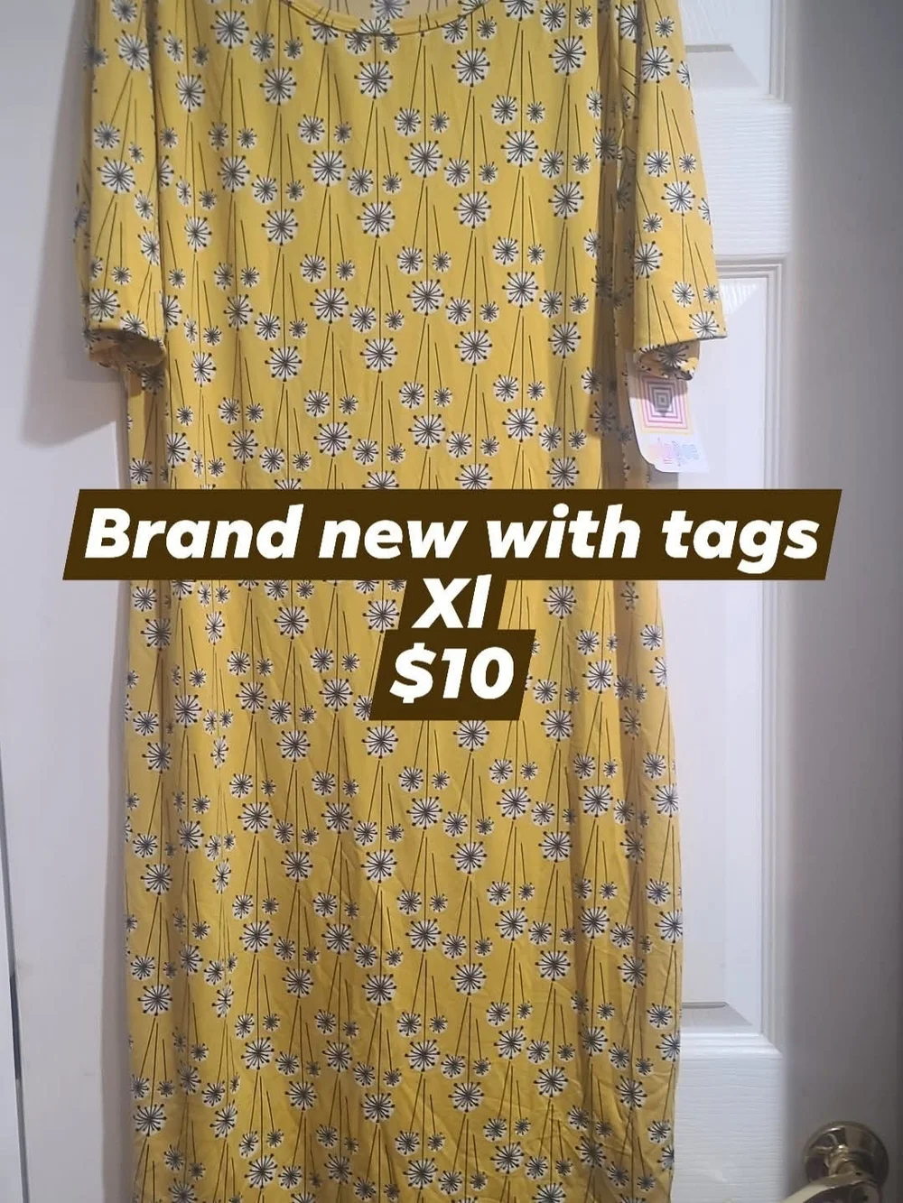 LuLaRoe Yellow Floral Maxi Dress - Picture 1 of 1
